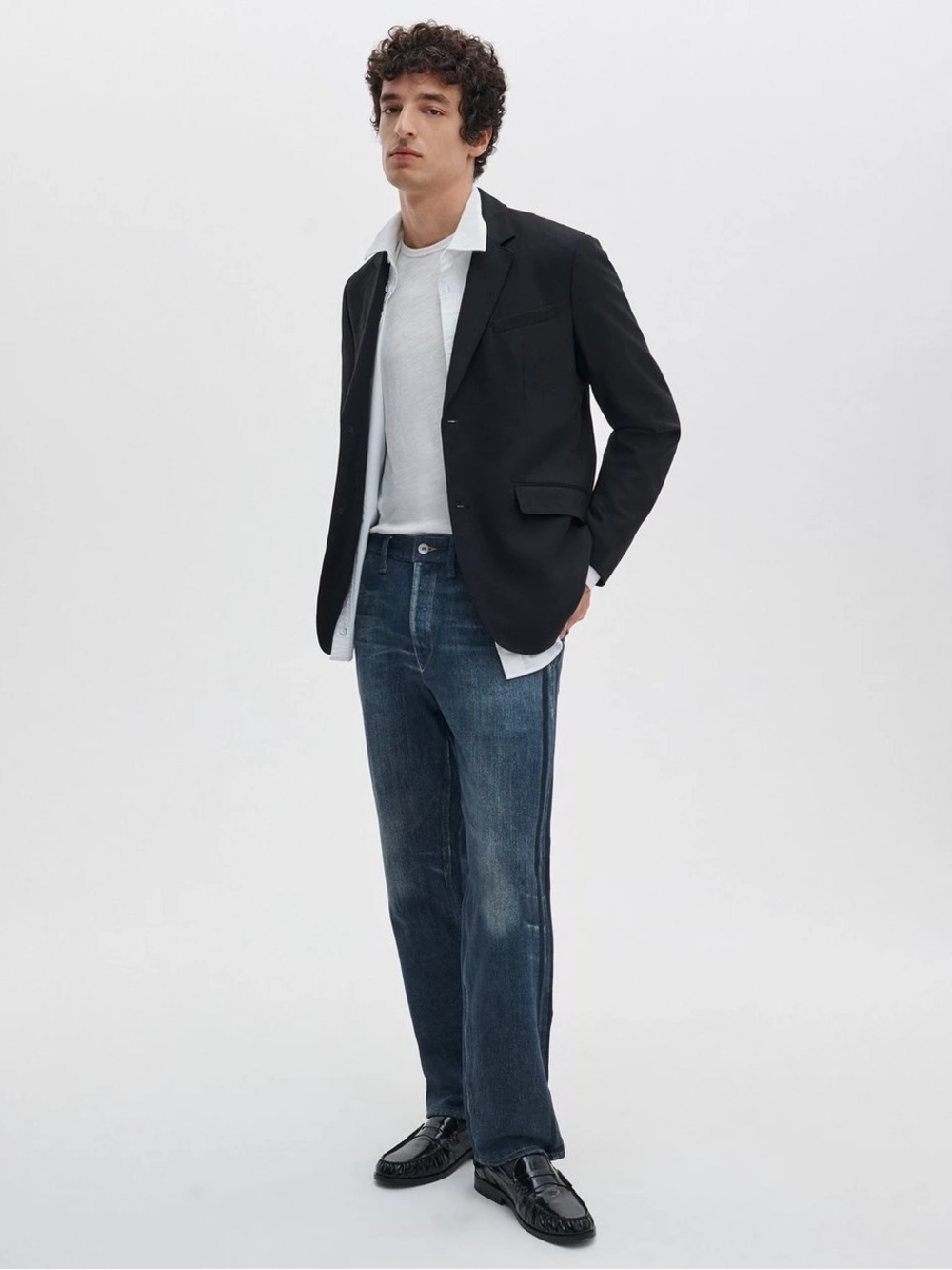 (RR-37) Rag & Bone Miramar Fit 4 Track Pant Empire W/Indigo Stripe